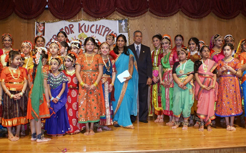 Archival photograph of a recital or gathering